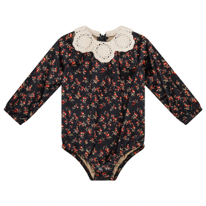 Onesie with Contrast Collar Floral