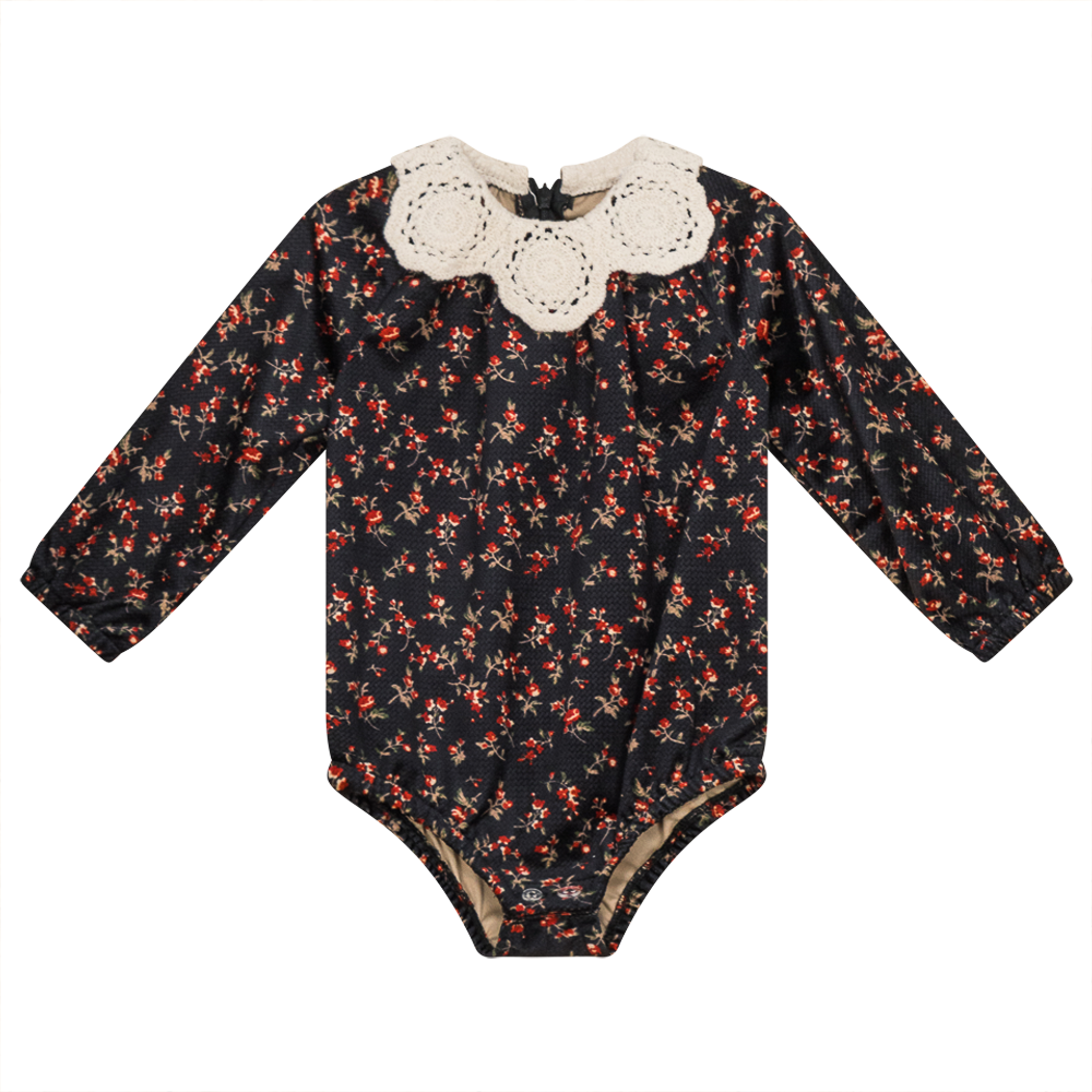 Onesie with Contrast Collar Floral