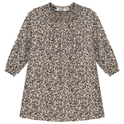 Dress with Smocking Collar Black Cream