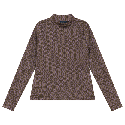 Patterned Mock Neck Top