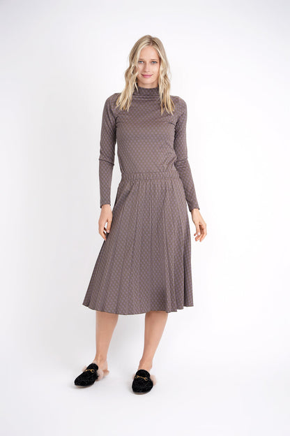 Patterned Mock Neck Top