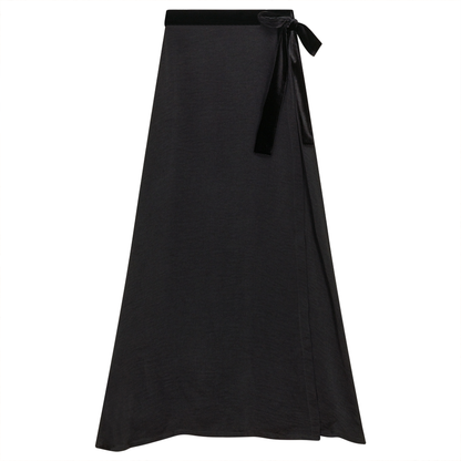 Long Skirt with Belt Black