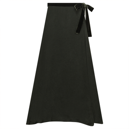 Long Skirt with Belt Olive