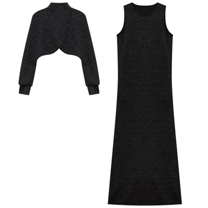 Ribbed Maxi 2Pc Set Black Mix