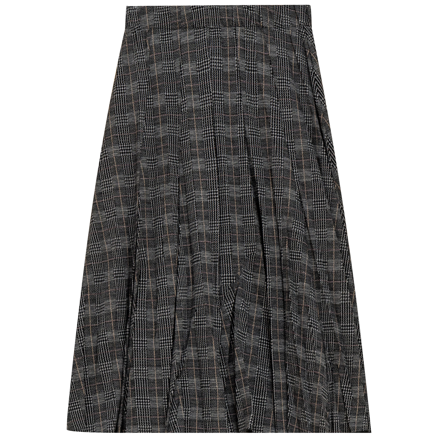 Printed Panelled Skirt Grey Plaid