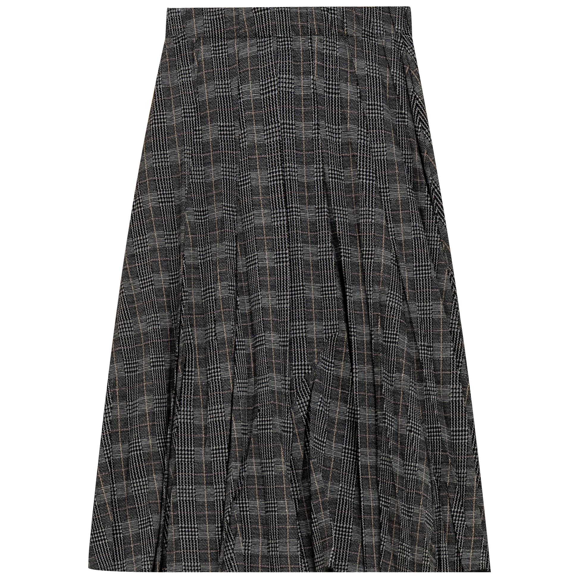Printed Panelled Skirt Grey Plaid