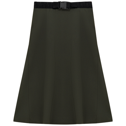Skirt with Belt Buckle Olive Black