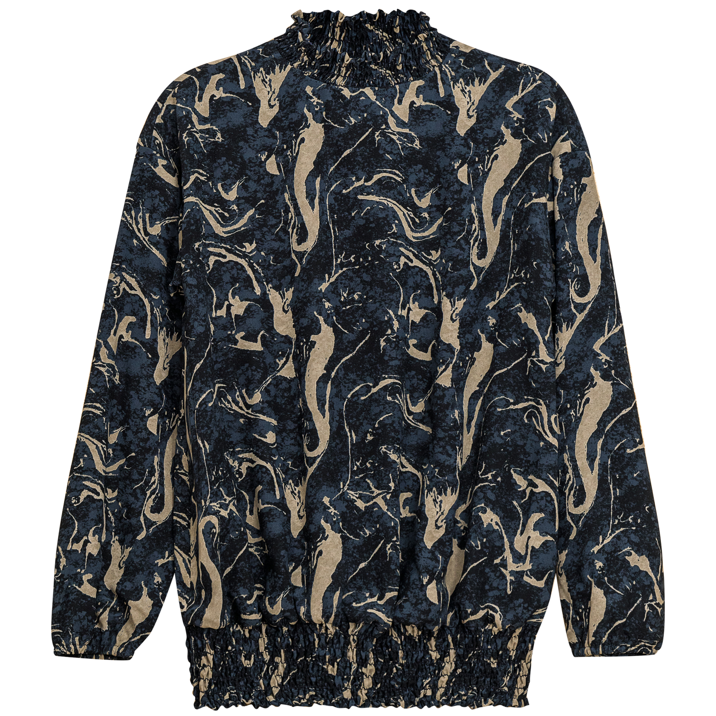 Printed Top Navy Taupe