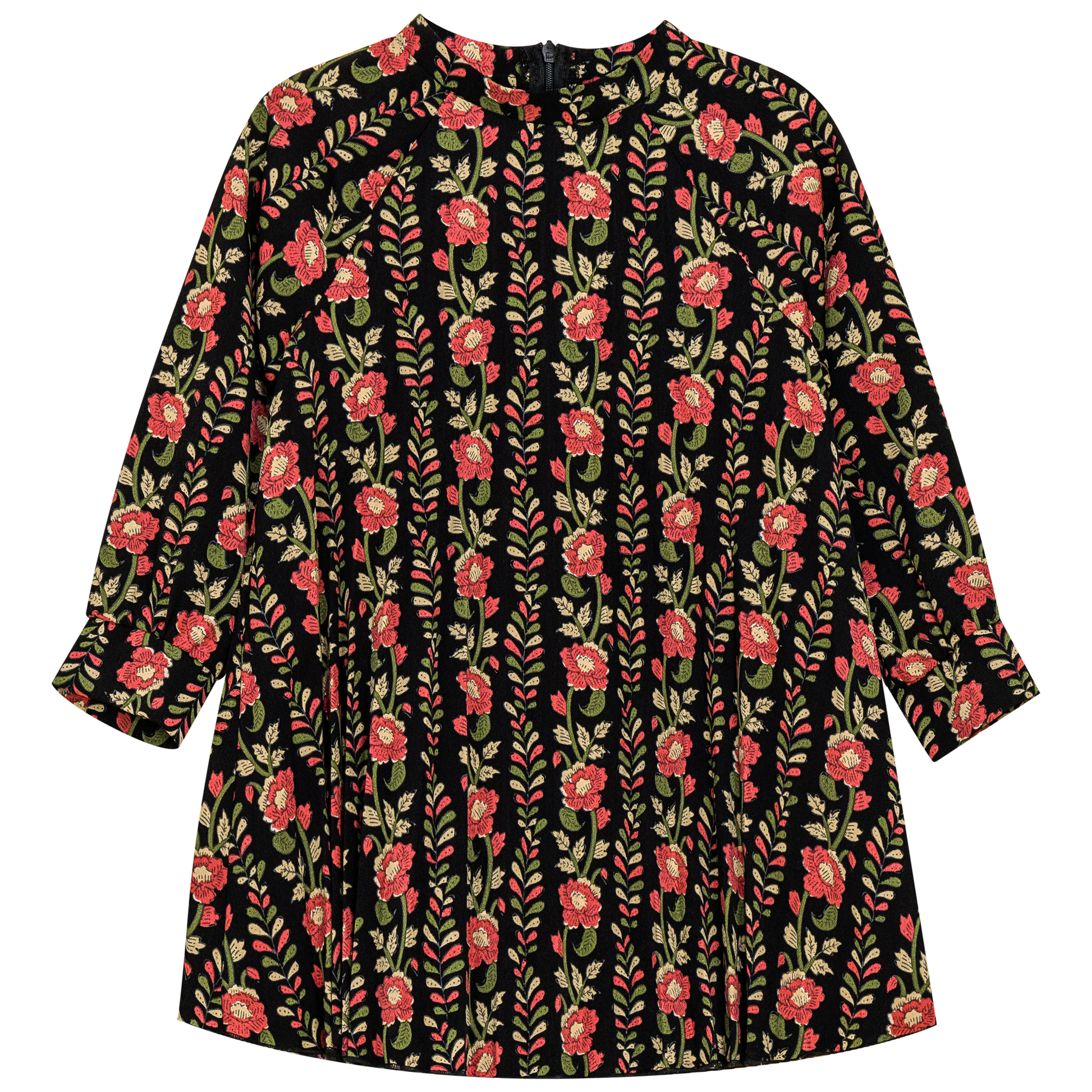 Printed Woven Dress Black