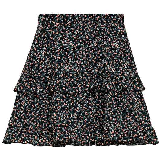 Ruffled Tiered Skirt Floral Print
