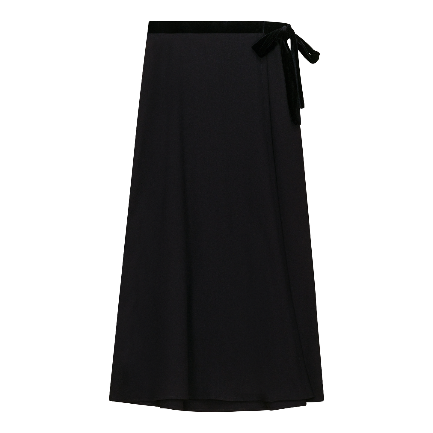 Wrap Skirt with Velour Belt Black