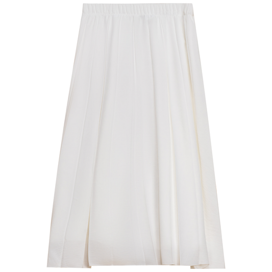 Woven Lollypop Pleated Skirt Cream