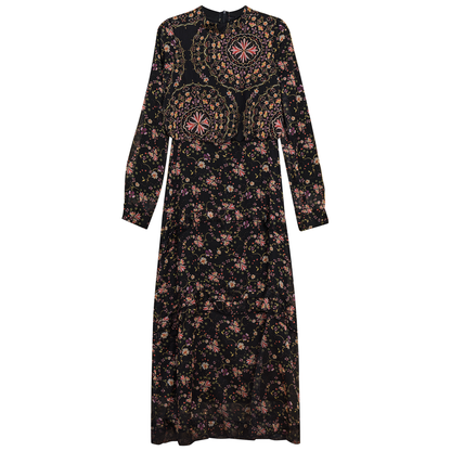 Tiered Ruffled Dress Geo Print