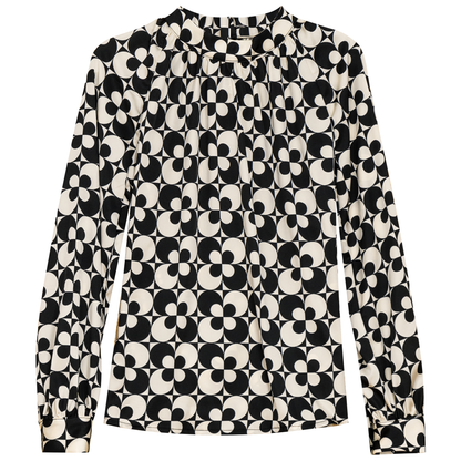 Button Down Top Black-White