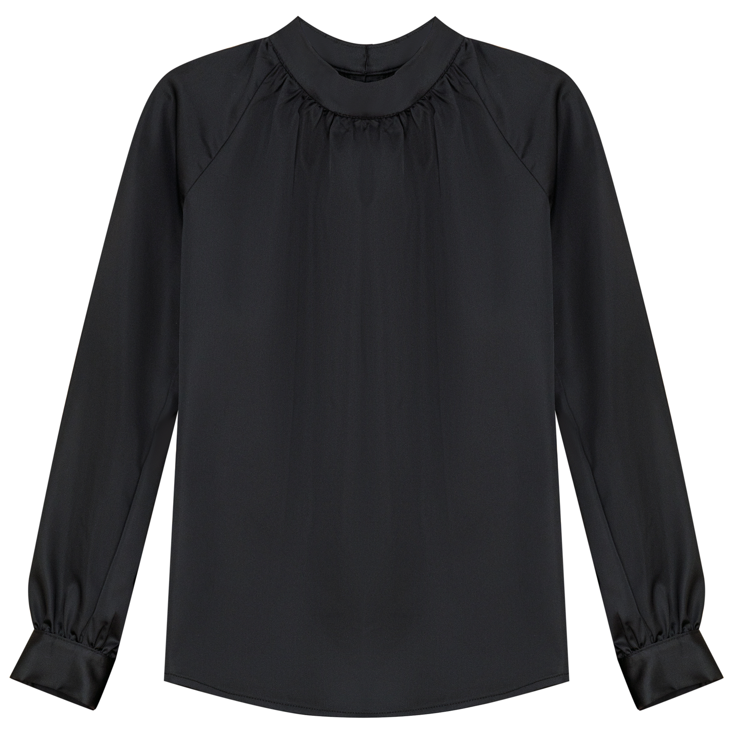 Button Down Top Solid Black