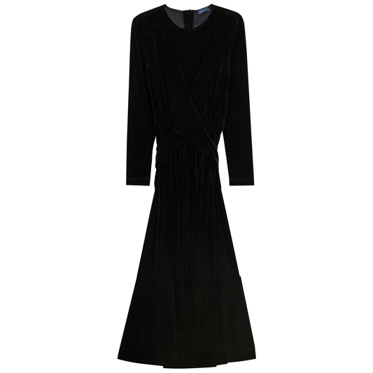 Velour Long Dress Black Velour