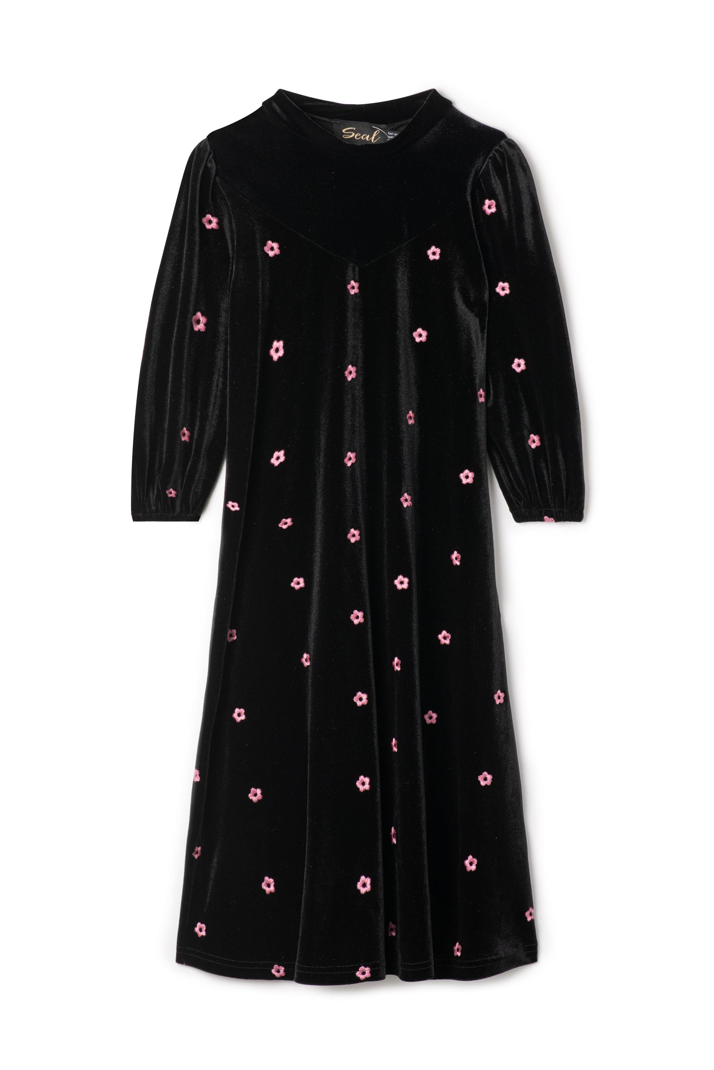 Floral Printed Robe Black Pink Floral