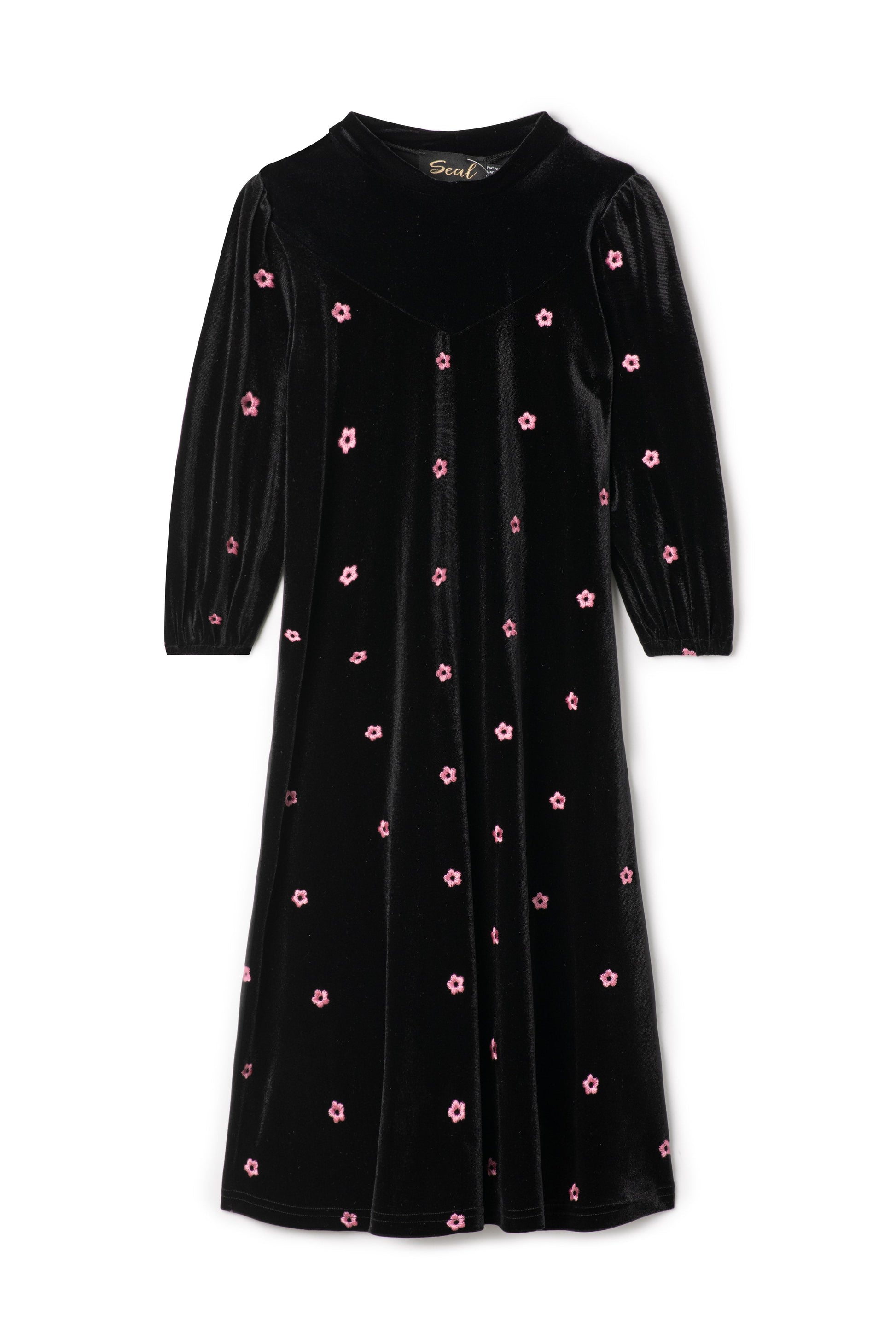 Floral Printed Robe Black Pink Floral