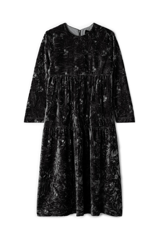 Tiered Printed Robe Black