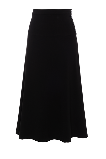 Side Button Midi Skirt