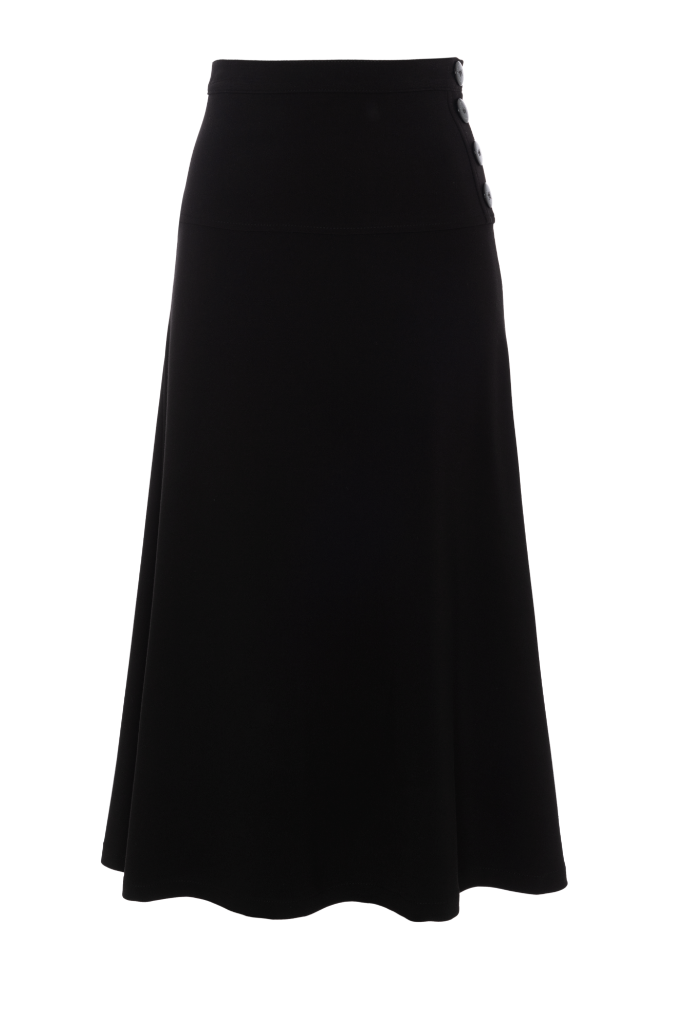 Side Button Midi Skirt