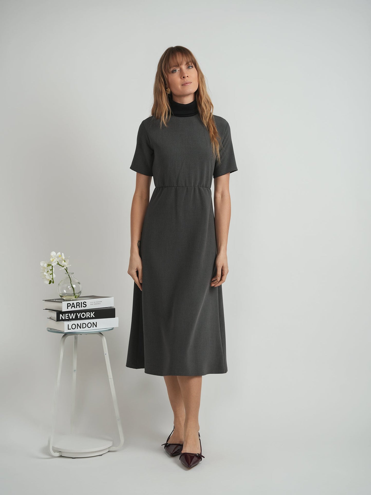 Midi Mock Kneck Dress