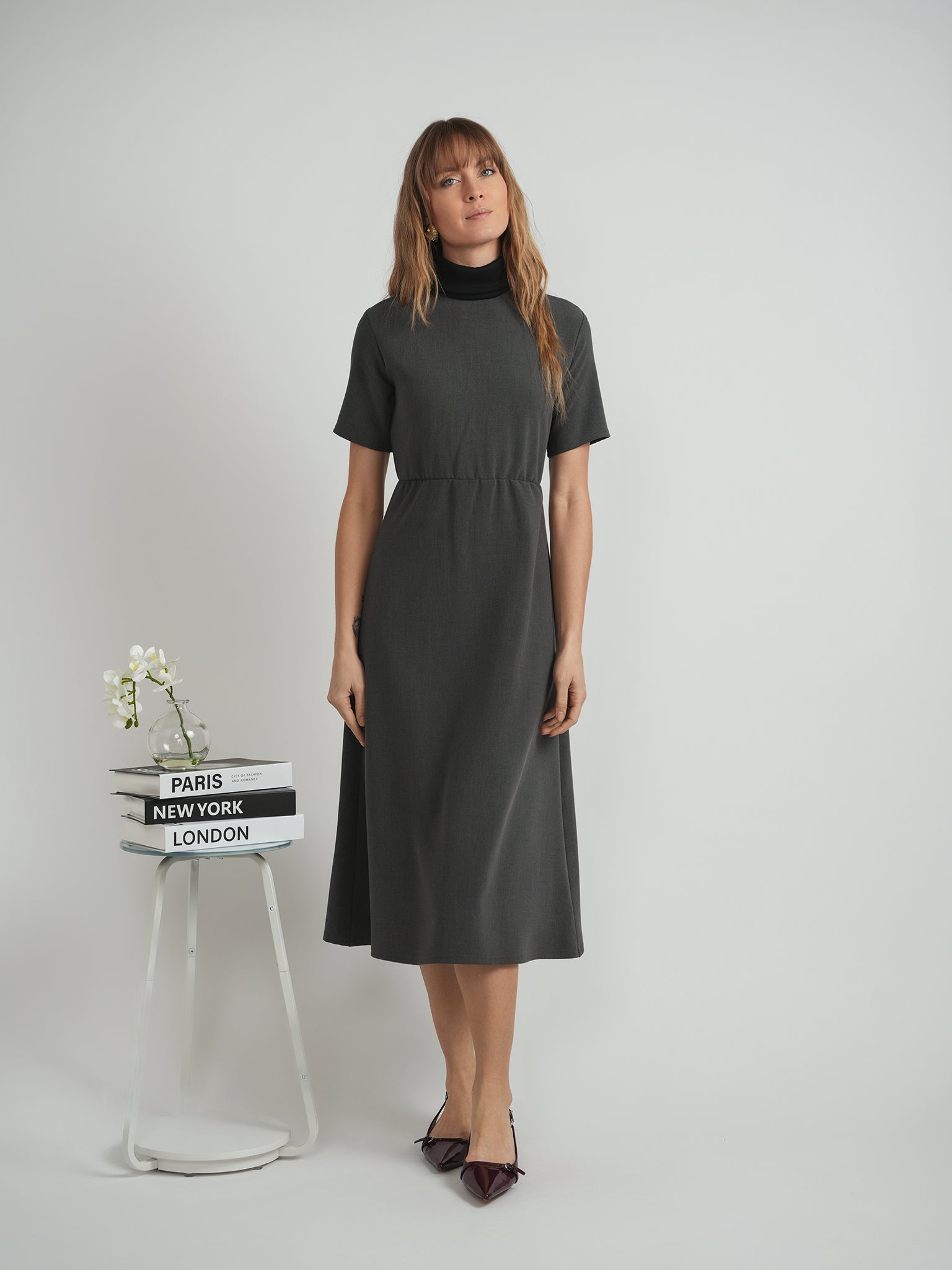 Midi Mock Kneck Dress