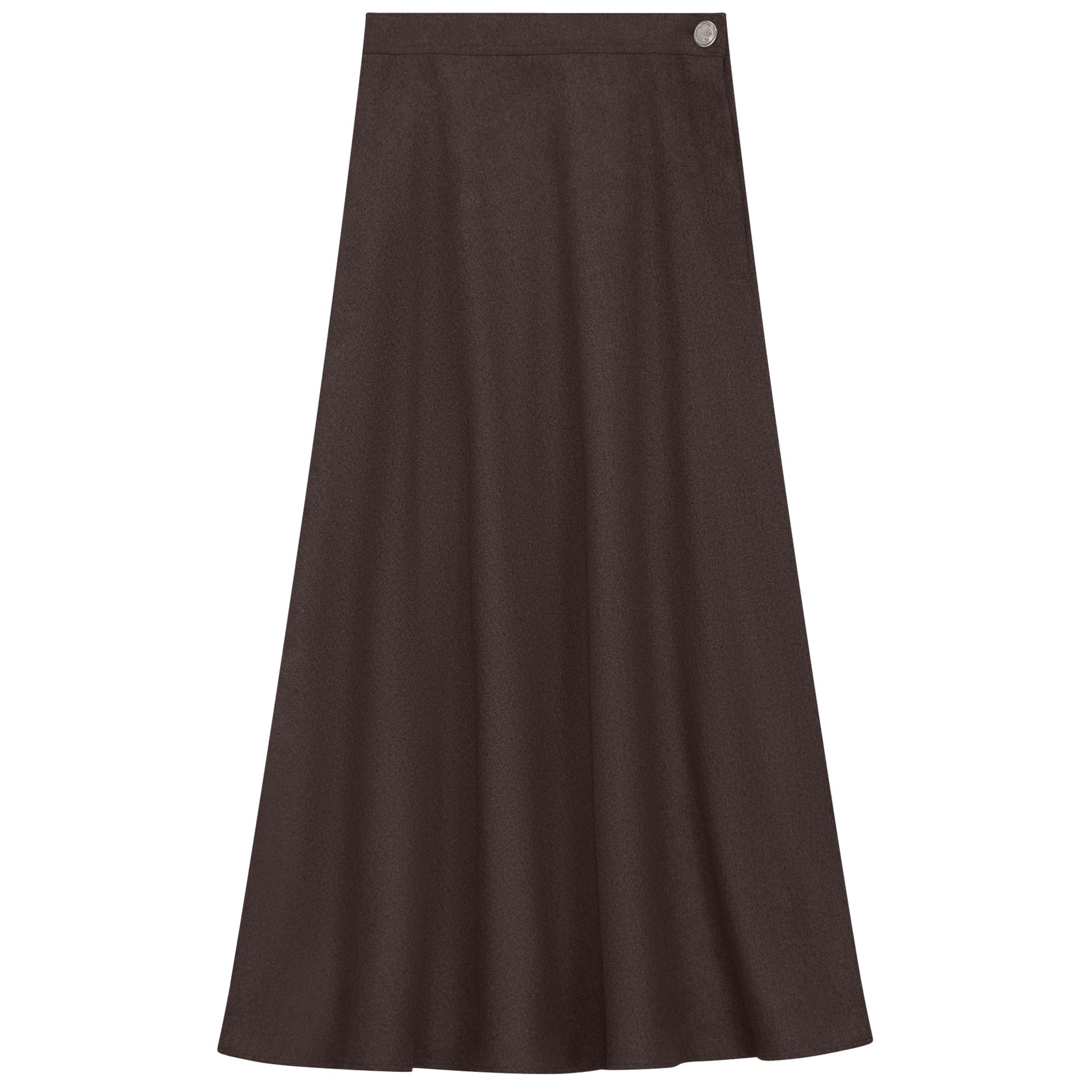 Side Button Paneled Skirt