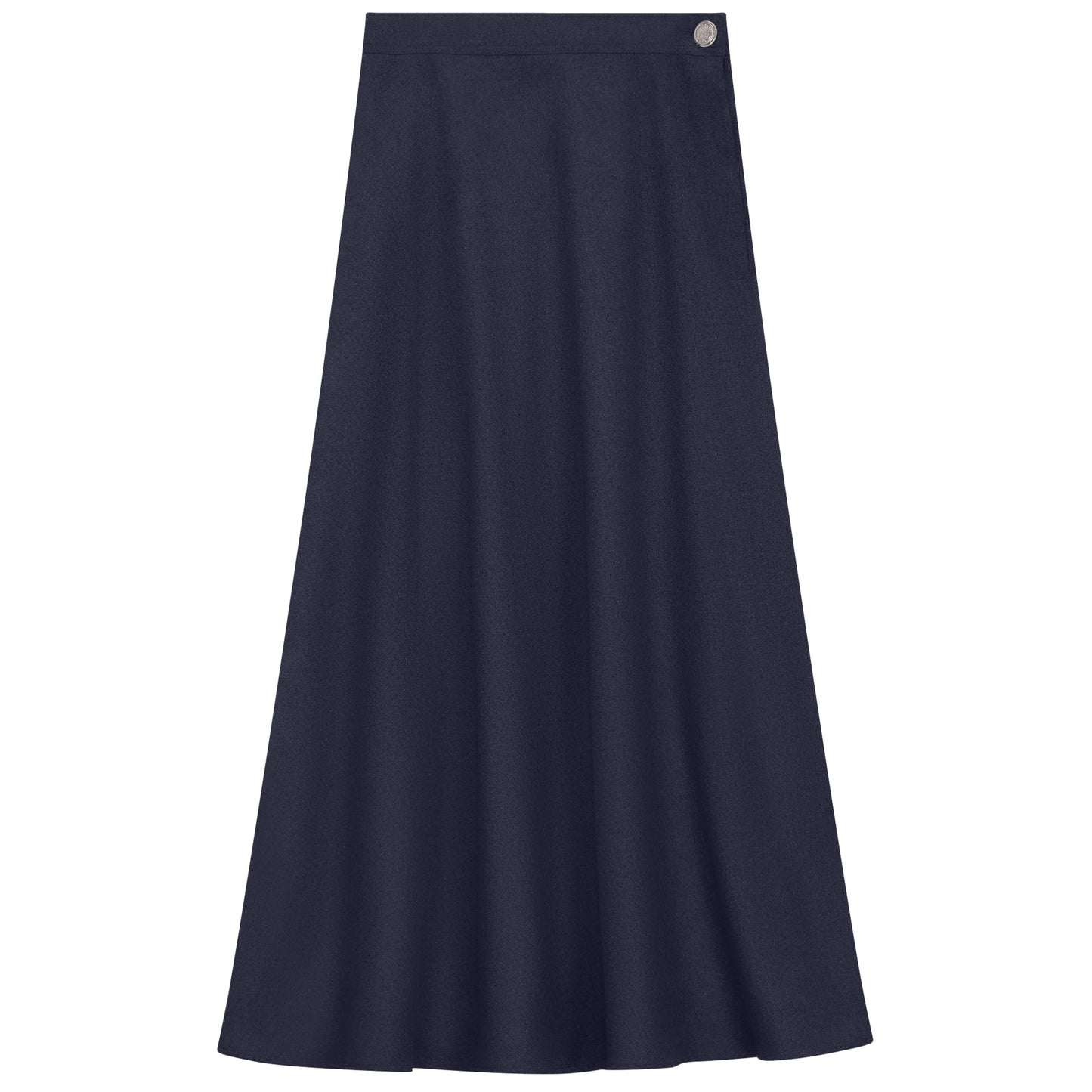Side Button Paneled Skirt Navy
