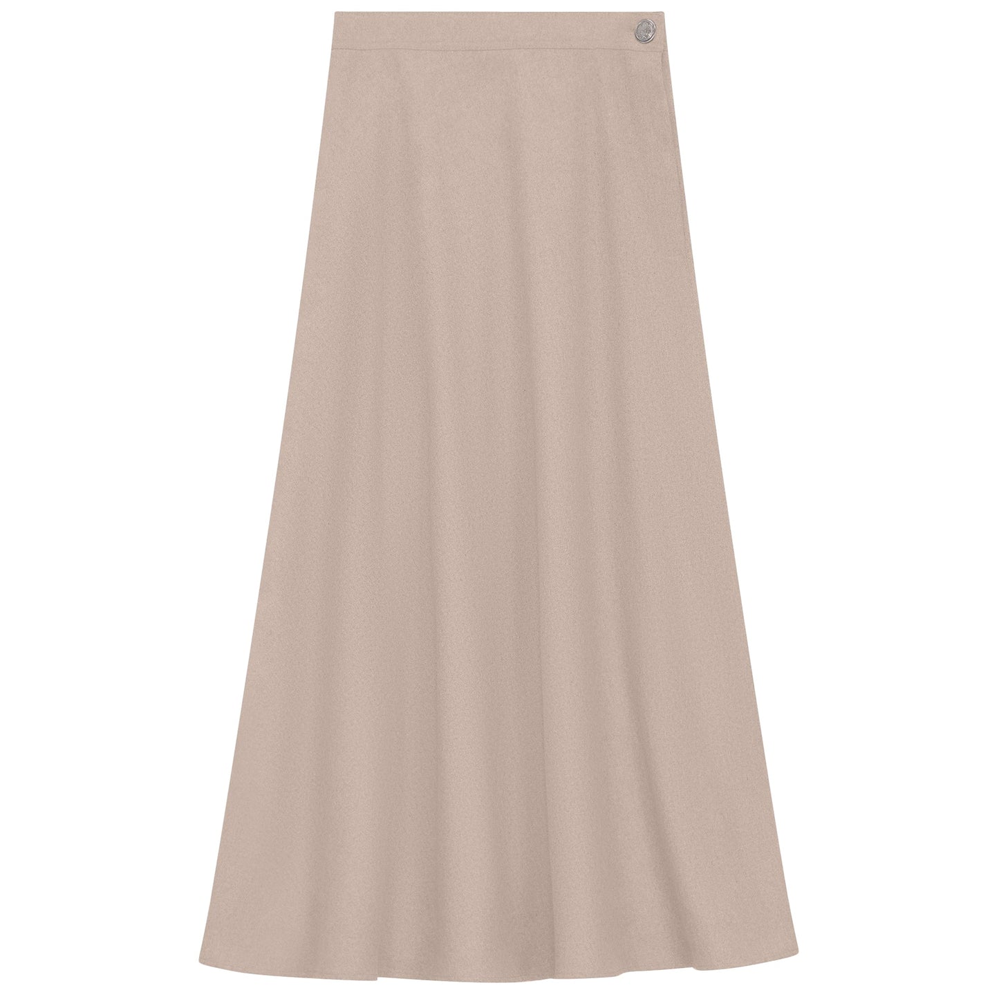 Side Button Paneled Skirt Oatmeal
