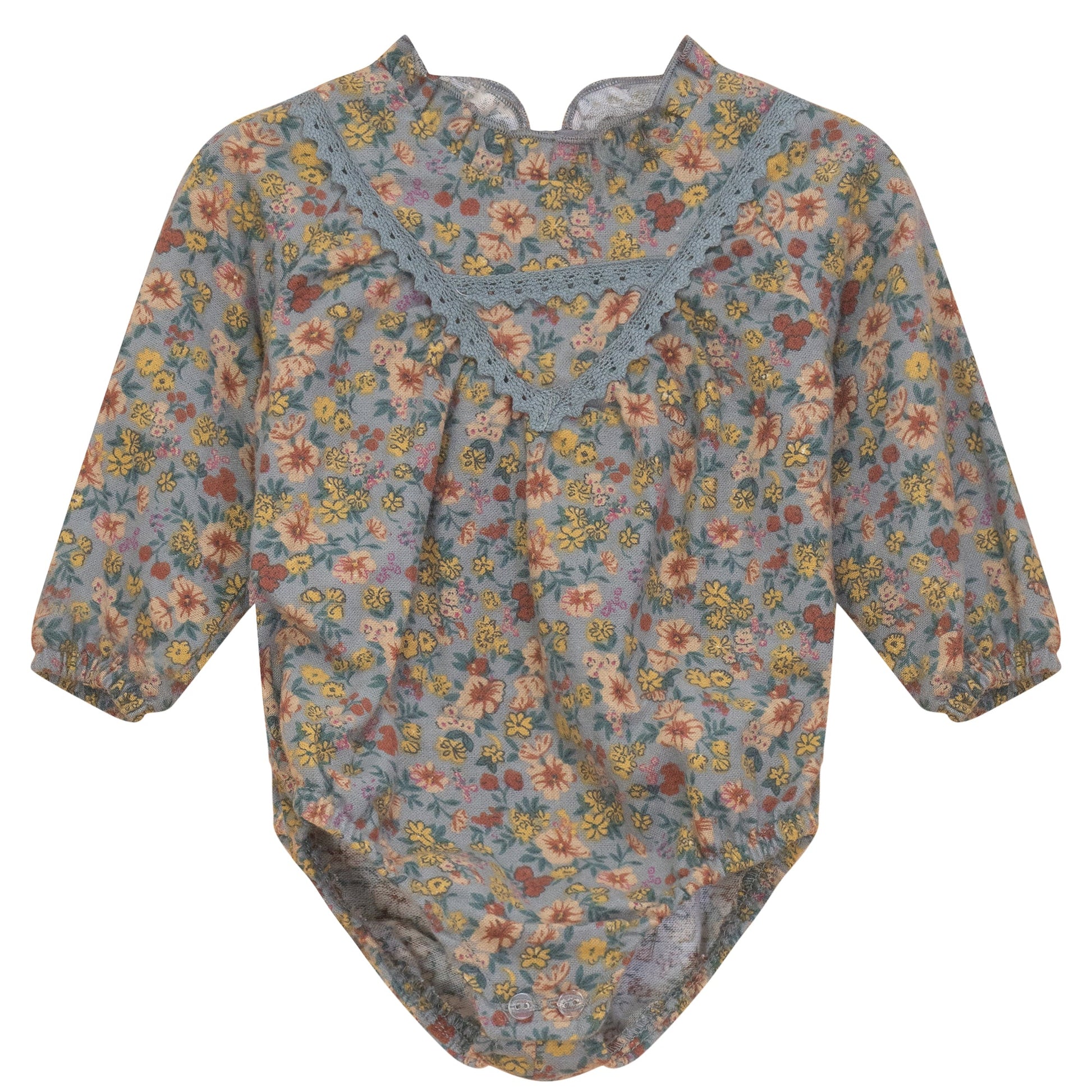 Floral Print Woven Bubble Blue Floral