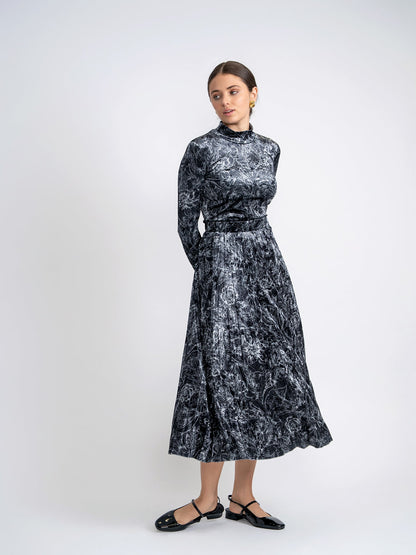 Printed Mock Neck Top