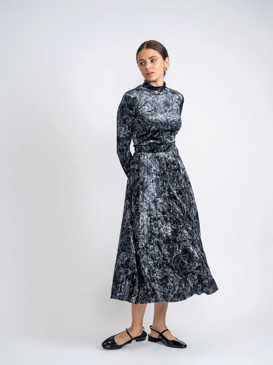 Printed Mock Neck Top