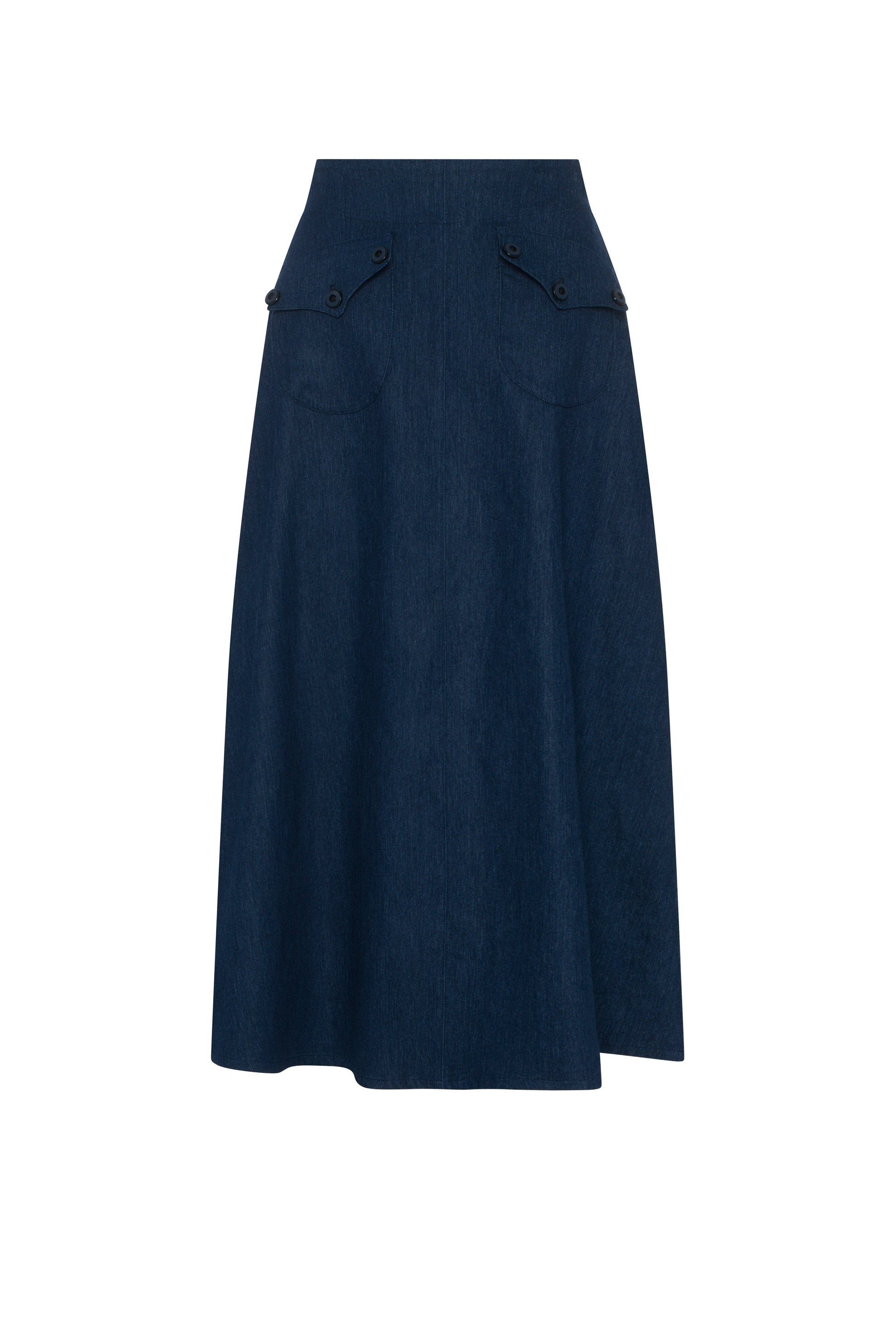 Pocket Denim Skirt Dark Denim