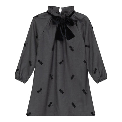 Firefly Applique Dress Grey