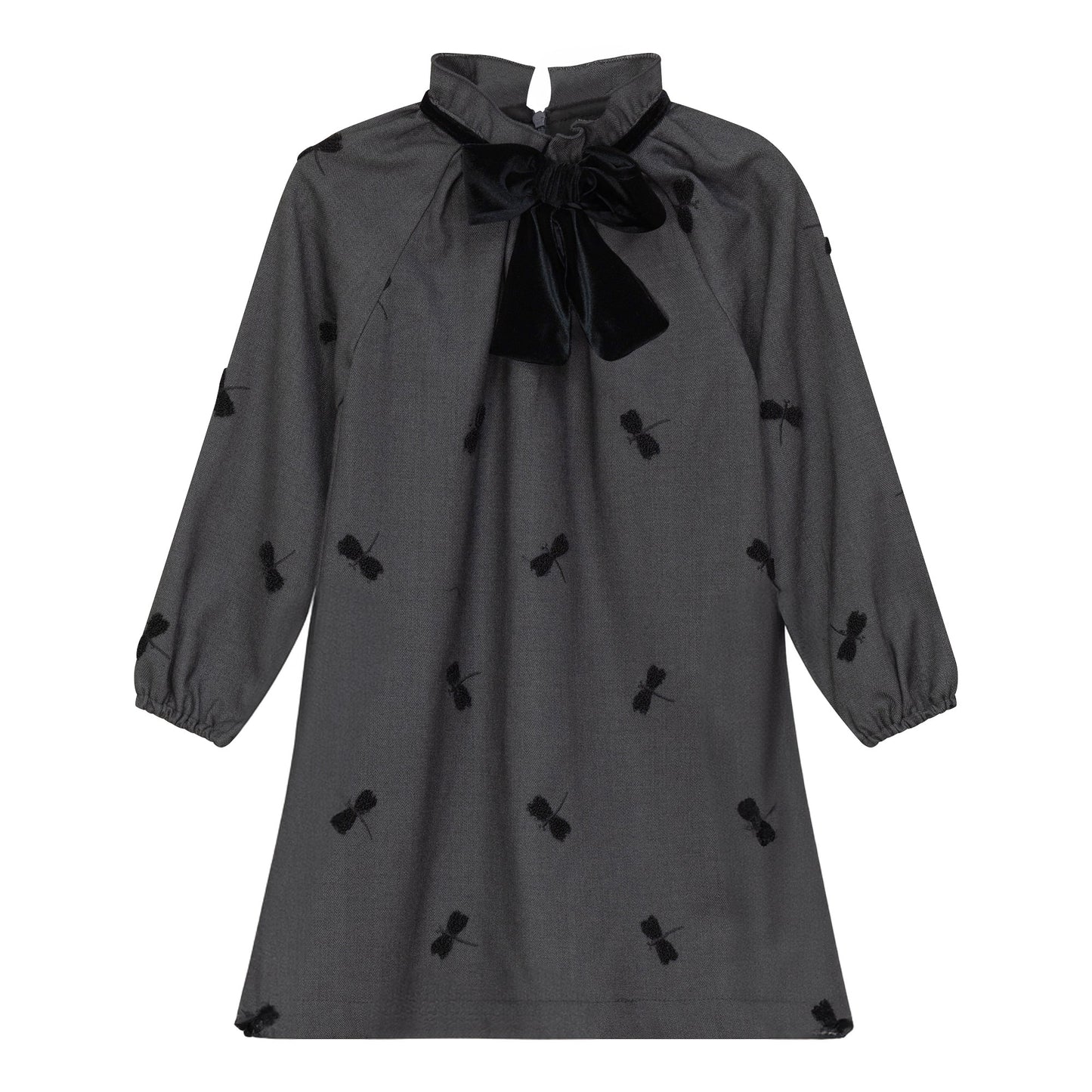 Firefly Applique Dress Grey