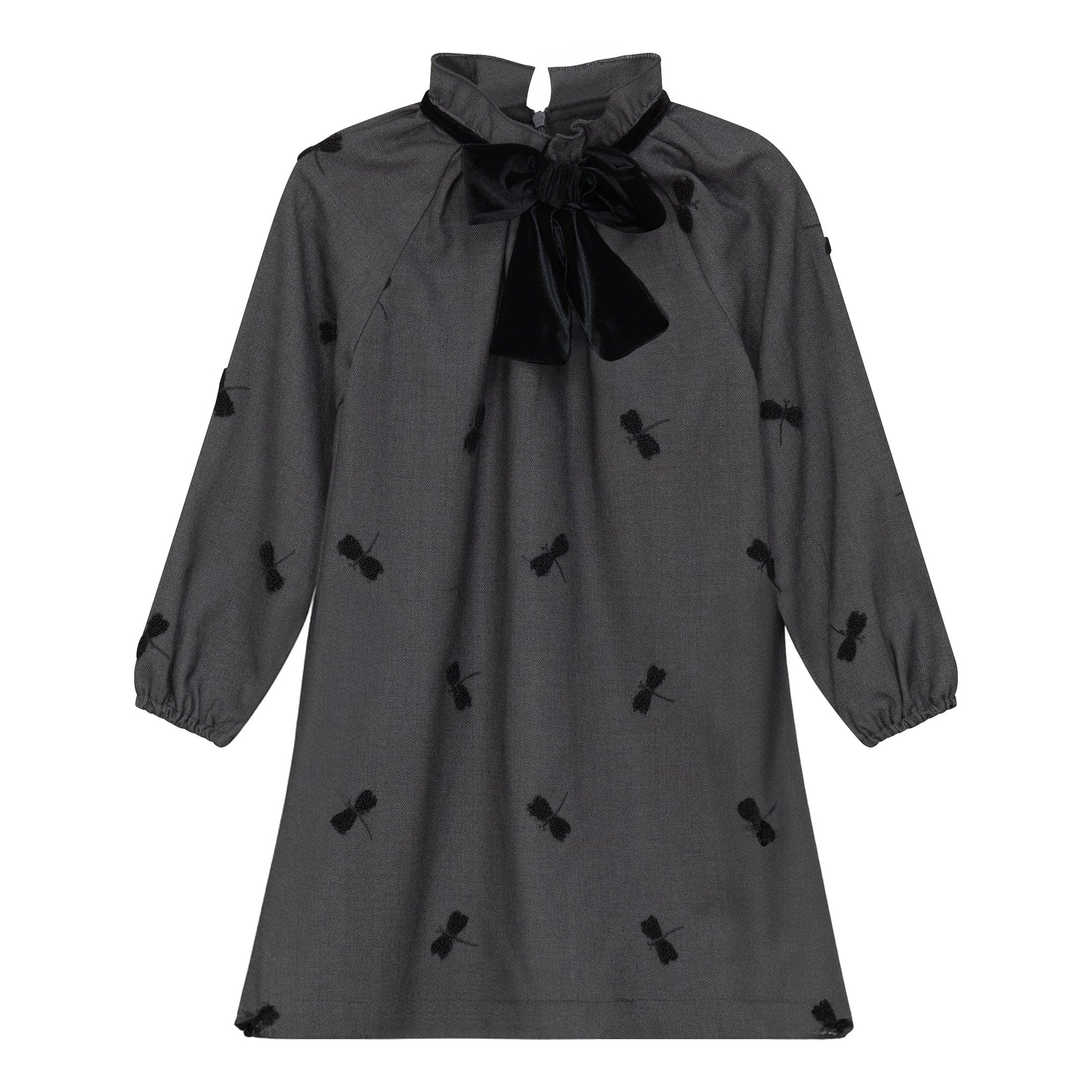 Firefly Applique Dress Grey