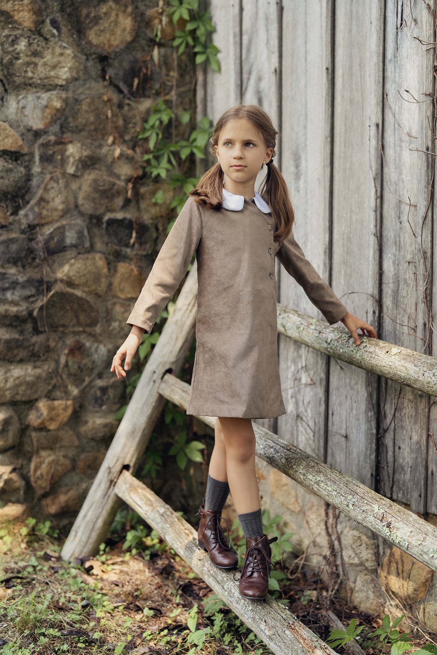 Contrast Collar Dress