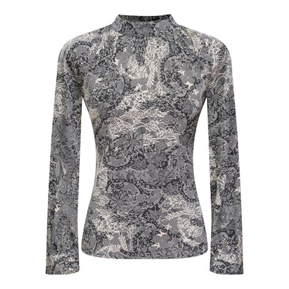 Printed Woven Blouse Black Lace