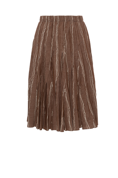Sunburst Pleated Skirt Beige