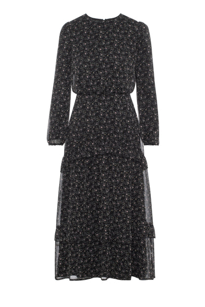 Ruffle Tiered Dress Mini Pink Flower