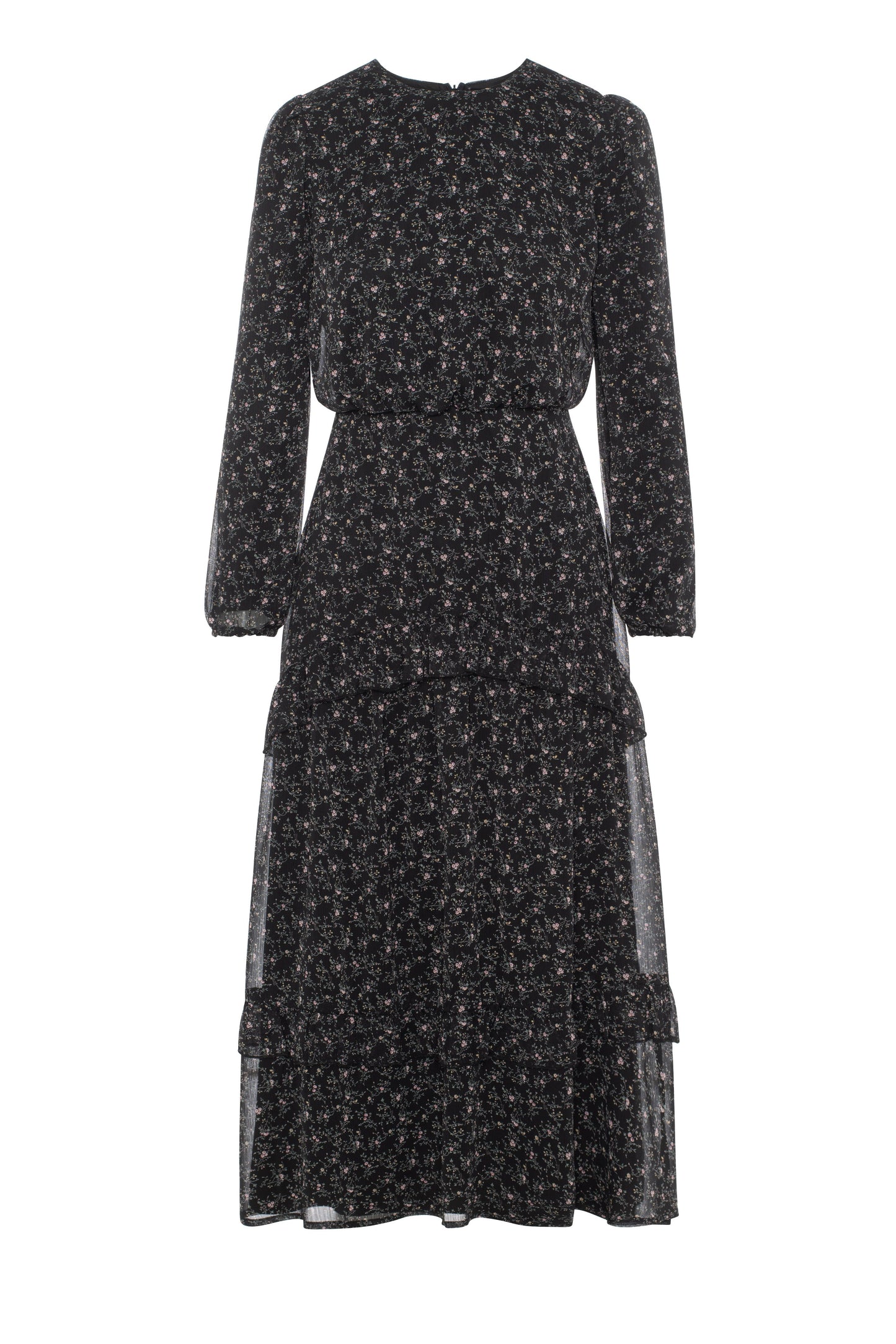 Ruffle Tiered Dress Mini Pink Flower