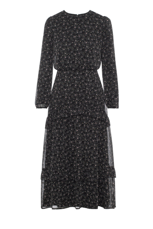 Ruffle Tiered Dress Mini Pink Flower