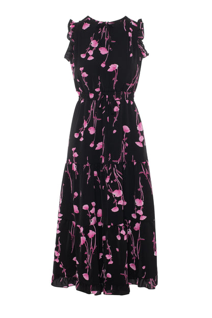 Printed Smocked Waist Jumper pink flower