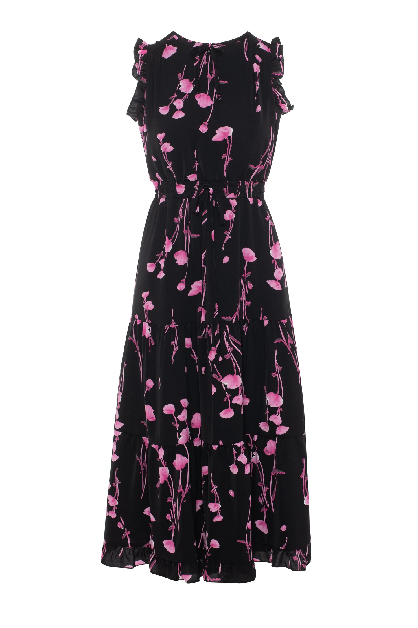 Printed Smocked Waist Jumper pink flower