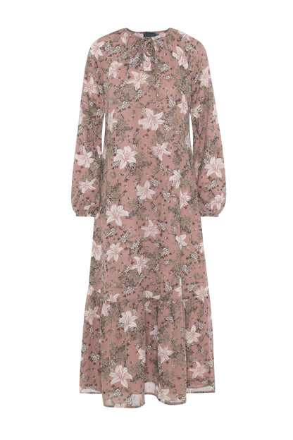 Bubble Sleeve Dress Rose