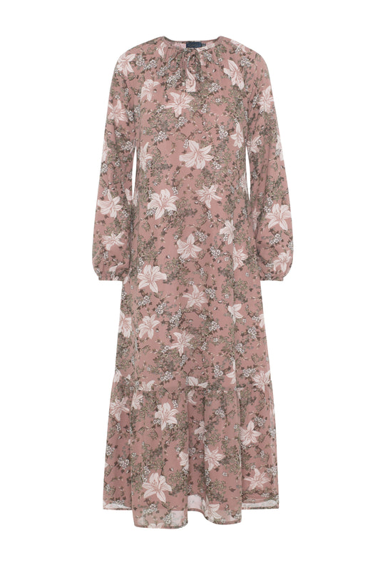 Bubble Sleeve Dress Rose