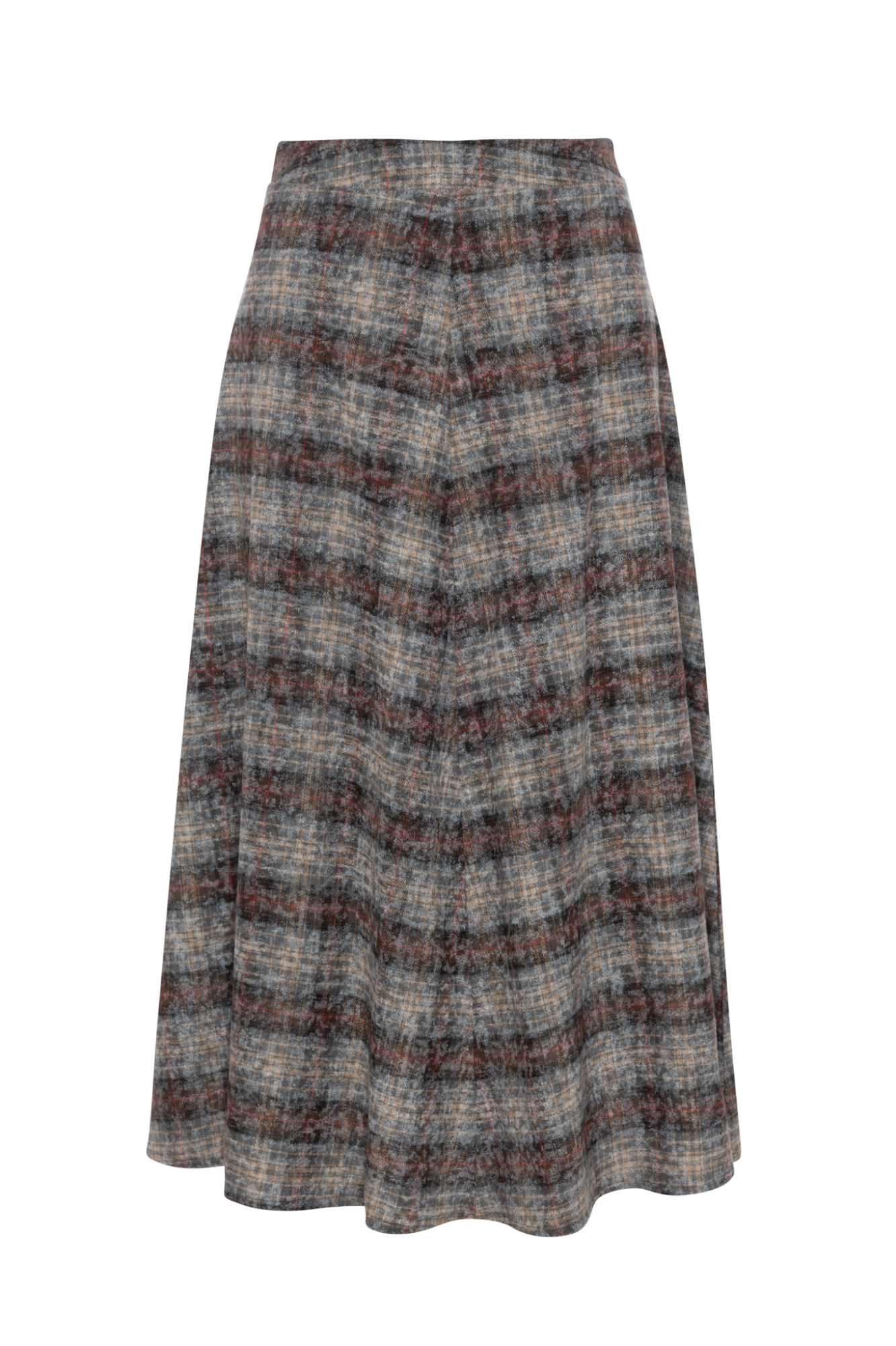 Monochrome Plaid Skirt BROWN PLAID