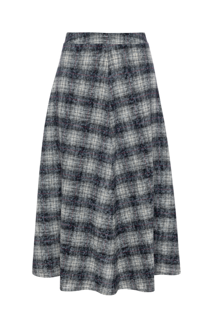 Monochrome Plaid Skirt Navy Plaid