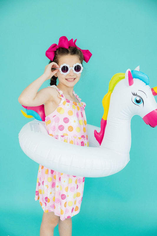 Daisy Doodles Ruffle Cross Back Dress